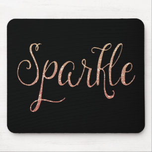 Coral Pink und Gold Imitate Glitzer Sparkle Mousepad