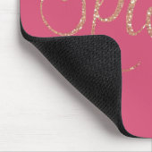 Coral Pink und Gold Imitate Glitzer Sparkle Mousepad (Ecke)