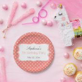 Coral Pink und White Polka Dot Birthday Party Pappteller (Party)
