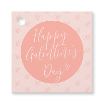 Coral Pink Valentine's Day Gift Tag
