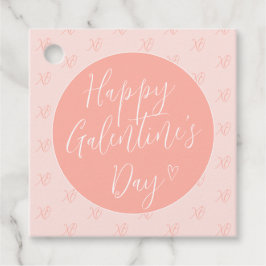 Coral Pink Valentine's Day Gift Tag Geschenkanhänger