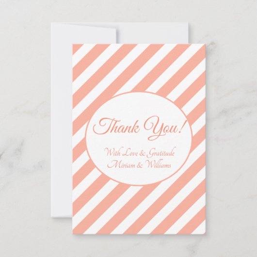 Coral Pink Vielen Dank Dankeskarte (Vorderseite)