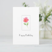Coral Pink Watercolor Daisy Karte (Stehend Vorderseite)