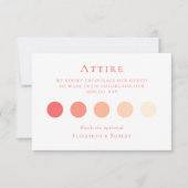 Coral Pink Wedding Kleidung Gästekarte Dankeskarte (Vorderseite)