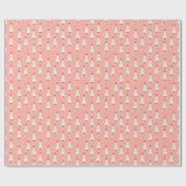 Coral Pink Weihnachtsfest Bäume Boho Trendy Geschenkpapier (Flach)