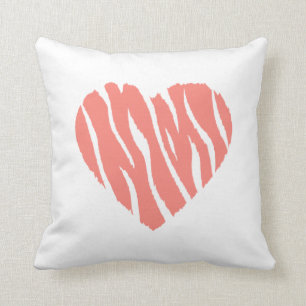 Coral Pink Wild Heart Kissen