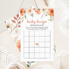 Coral Pink Wildblume Baby Bingo Baby Showspiel