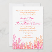 Coral & Pink Wildblume Hochzeitseinladungen Einladung (Vorderseite)