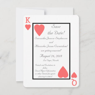 Coral Playing Card König/Dame Save the Date