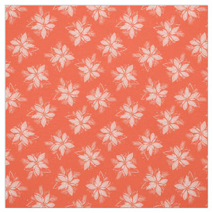 Coral Poinsettia Blume Weihnachtsmuster Stoff