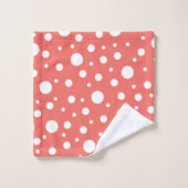Coral Polka Dot Badhandtuch Set (Waschlappen)