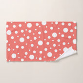 Coral Polka Dot Badhandtuch Set (Handtuch)