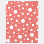 Coral Polka Dot Fleecedecke (Vorderseite)