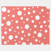 Coral Polka Dot Fleecedecke (Vorderseite (Horizontal))
