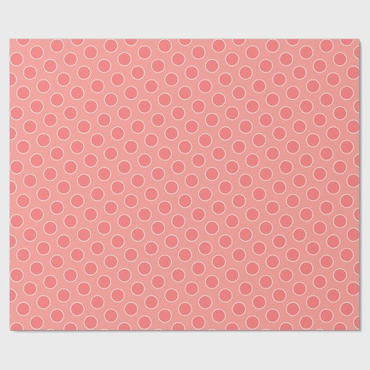 Coral Polka-Dot Geschenkpapier (Flach)