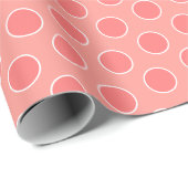 Coral Polka-Dot Geschenkpapier (Rolleneckpunkt)