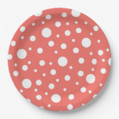 Coral Polka Dot Pappteller (Vorderseite)