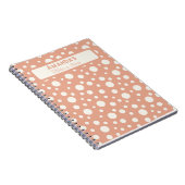 Coral Polka Dot Patterns - custon name Notizblock (Rechte Seite)