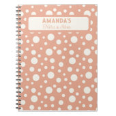 Coral Polka Dot Patterns - custon name Notizblock (Vorderseite)