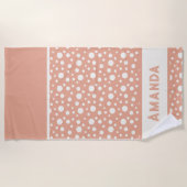 Coral Polka Dot Patterns - custon name Strandtuch (Vorderseite)