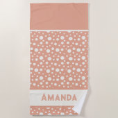 Coral Polka Dot Patterns - custon name Strandtuch (Vorderseite)