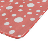 Coral Polka Dot Schneidebrett (Ecke)