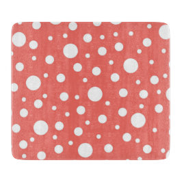 Coral Polka Dot Schneidebrett