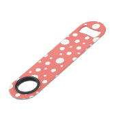 Coral Polka Dot Speed Flaschenöffner (Vorderseite Schrägansicht)