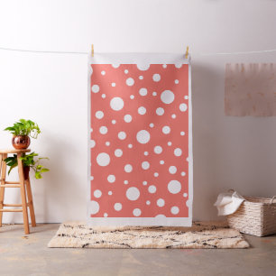 Coral Polka Dot Stoff