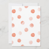 Coral Polka Dots Wedding Einladung (Rückseite)