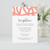 Coral Pop Moderner Minimalistischer Abstrakter Swi Begleitkarte (Stehend Vorderseite)