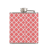 Coral Quaterfoil Latti Monogram Whiskey Flask Flachmann (Rückseite)