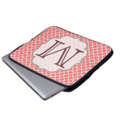 Coral Quaterfoil Latti Monogramm 15" Laptop Case (Vorne Knopf)
