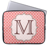 Coral Quaterfoil Latti Monogramm 15" Laptop Case (Vorderseite)
