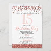 Coral Quinceanera Birthday Einladung Cumpleanos (Rückseite)