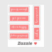 Coral Quotes Förderung der Kalligrafie Typografie Aufkleber (Blatt)