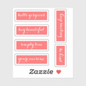 Coral Quotes Kalligrafie Typografie Aufkleber (Blatt)