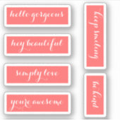 Coral Quotes Kalligrafie Typografie Aufkleber (Vorderseite)