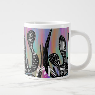 Coral Rainbow Colorful Doodle Jumbo-Tasse