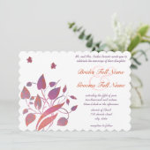 Coral Raspberry & Lila Butterfly Wedites Einladung (Stehend Vorderseite)