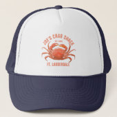 Coral Red Blue Sea Crab Illustration Truckerkappe (Vorderseite)