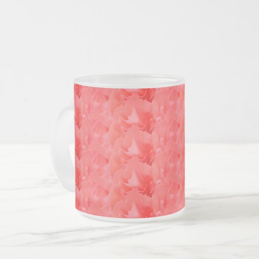 Coral Red Carnation - Modernes Blumendesign Mattglastasse (Vorderseite Links)