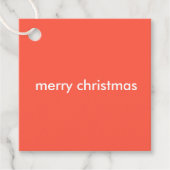 Coral Red Christmas | Einfach Schlicht Minimalisti Geschenkanhänger (Vorderseite)