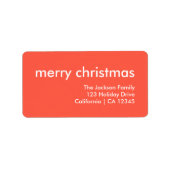 Coral Red Christmas | MINIMALISTISCHE RÜCKSENDEADR Adressaufkleber (Vorne)