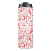 Coral Red Damask Thermosbecher (Vorderseite)