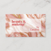 Coral Red Dark Peach Pink Gold Marmor Art Muster Visitenkarte (Vorderseite)