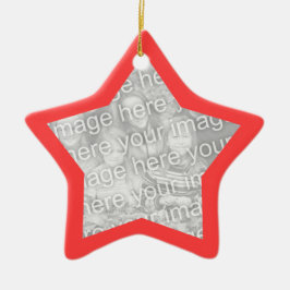 Coral Red Frame Star Ornament
