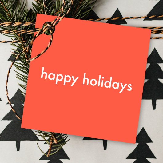 Coral Red Holidays | Moderner Minimal Stilvoll Geschenkanhänger