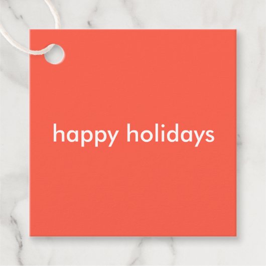 Coral Red Holidays | Moderner Minimal Stilvoll Geschenkanhänger (Vorderseite)