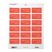 Coral Red Holidays Modernes Minimal Stilvolle Adre Adressaufkleber (Vorne)
